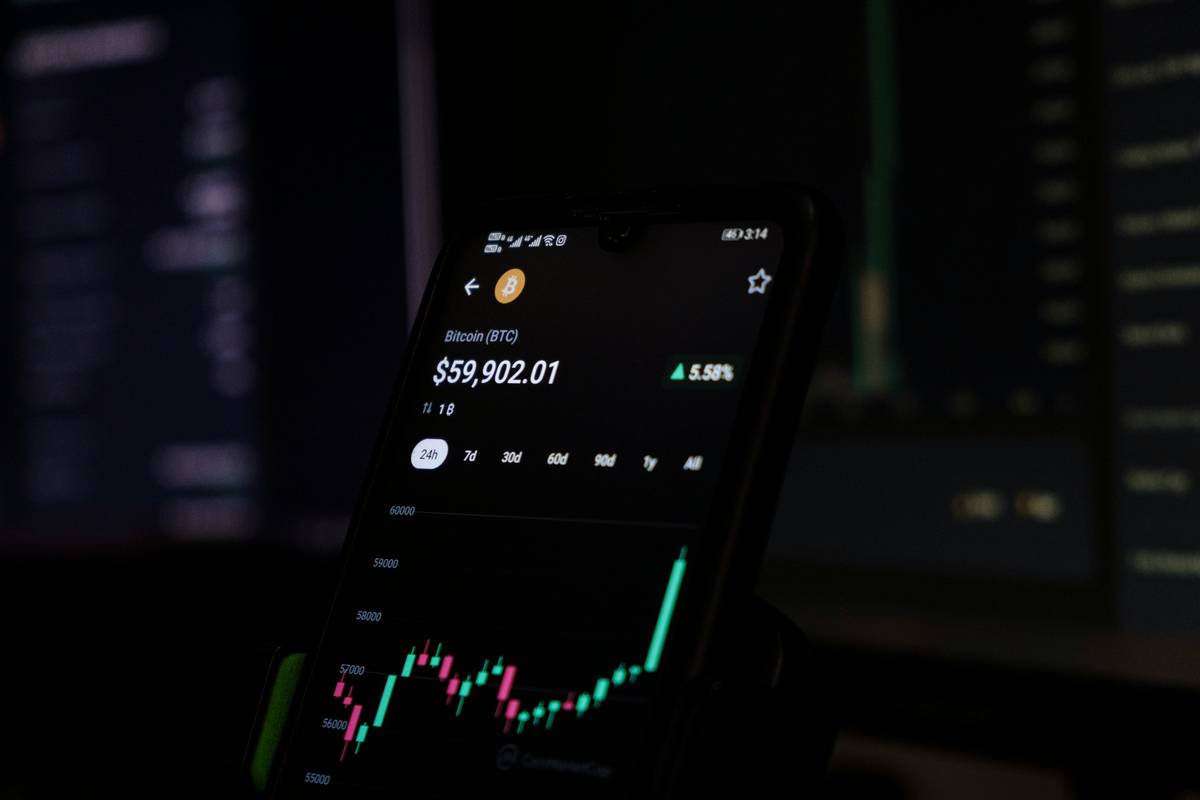 market trend app tool showing candlestick charts and portfolio simulator dashboard
